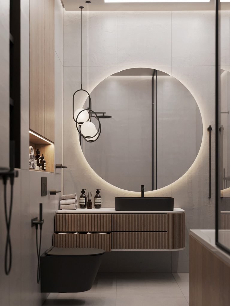 round bathroom mirror | Interior Design Ideas