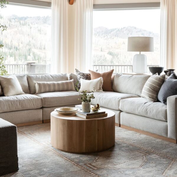 expensive luxury lshaped white sectional sofa with exposed wooden