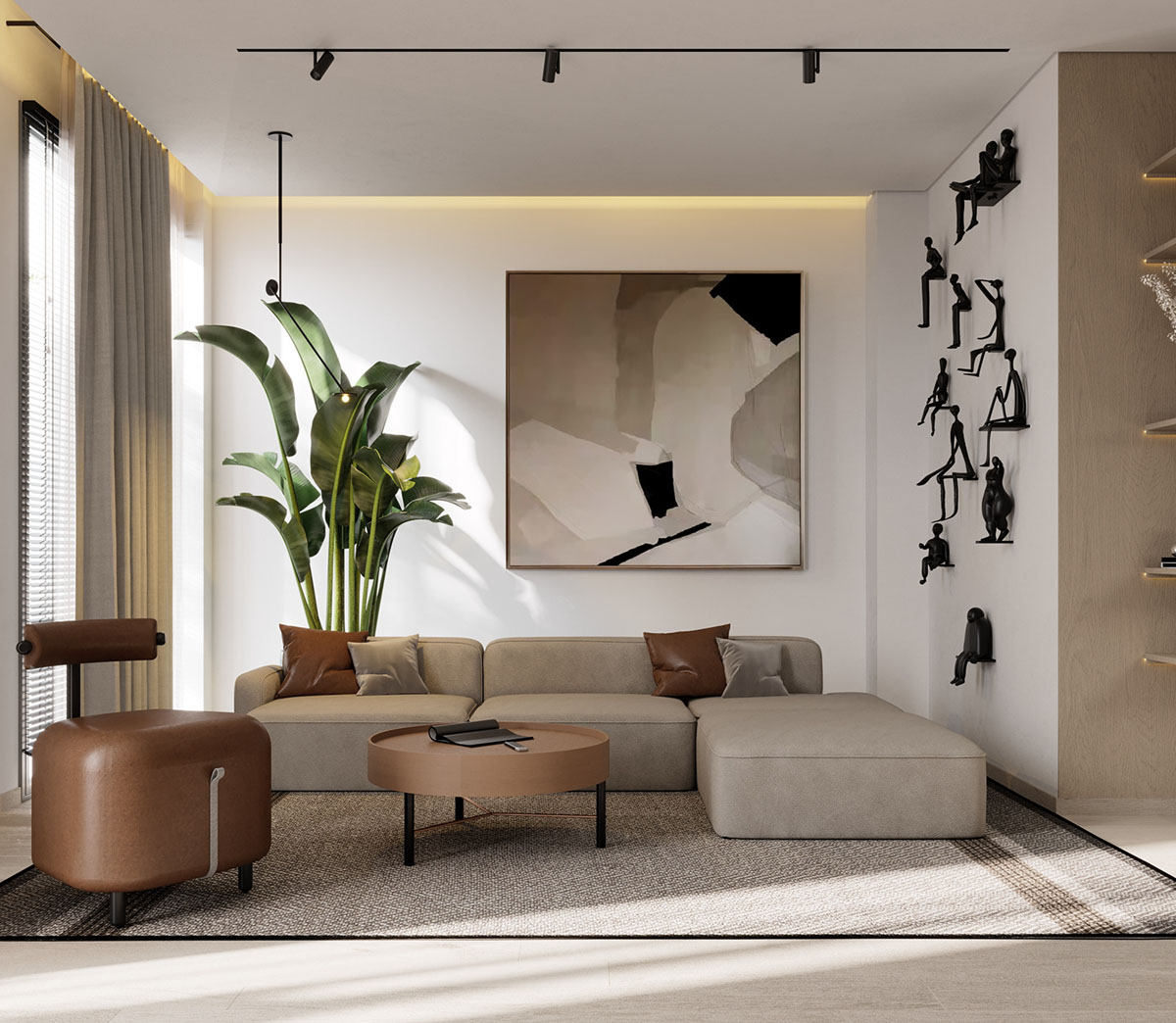 Beige And Brown Interiors With Modern Flair