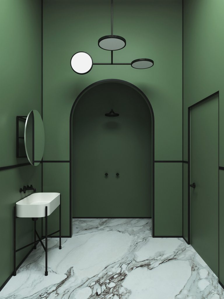 dark green bathroom | Interior Design Ideas