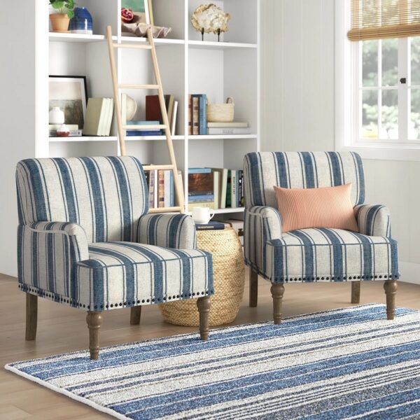 Painterly stripe on sale accent chair