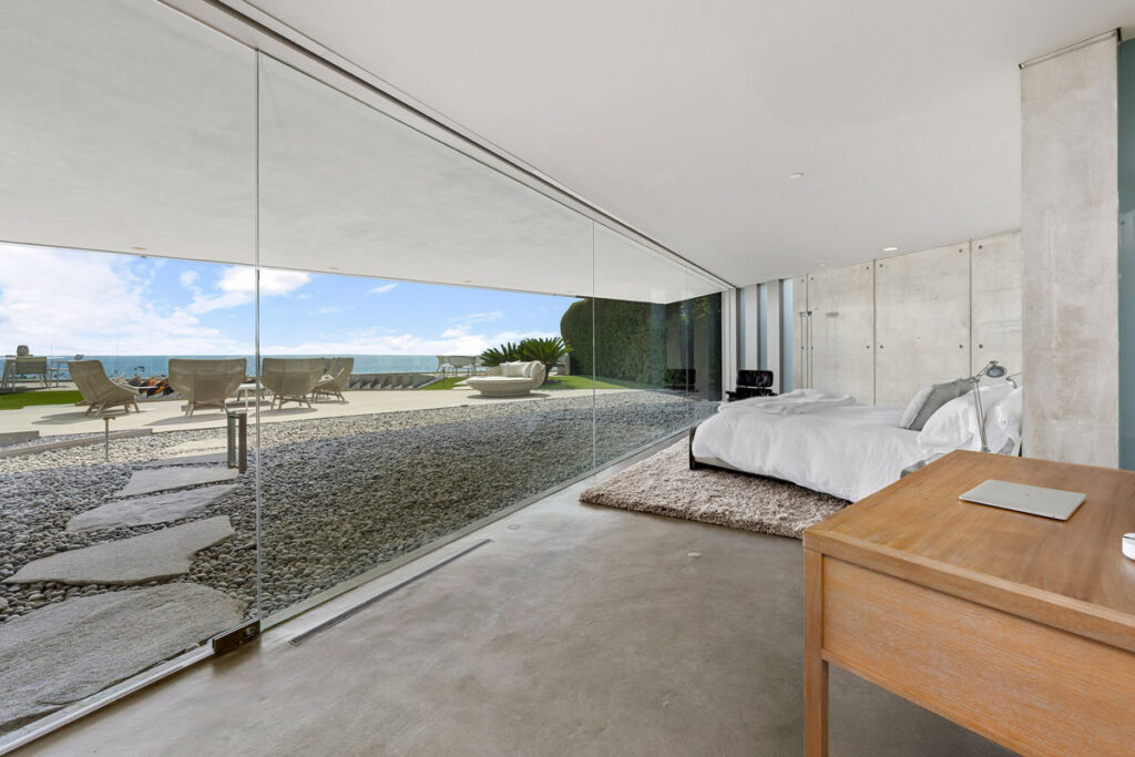 glass wall bedroom Interior Design Ideas