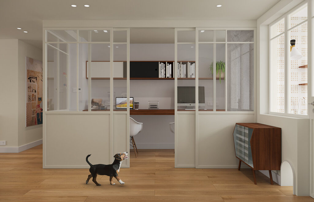 glass wall home office Interior Design Ideas