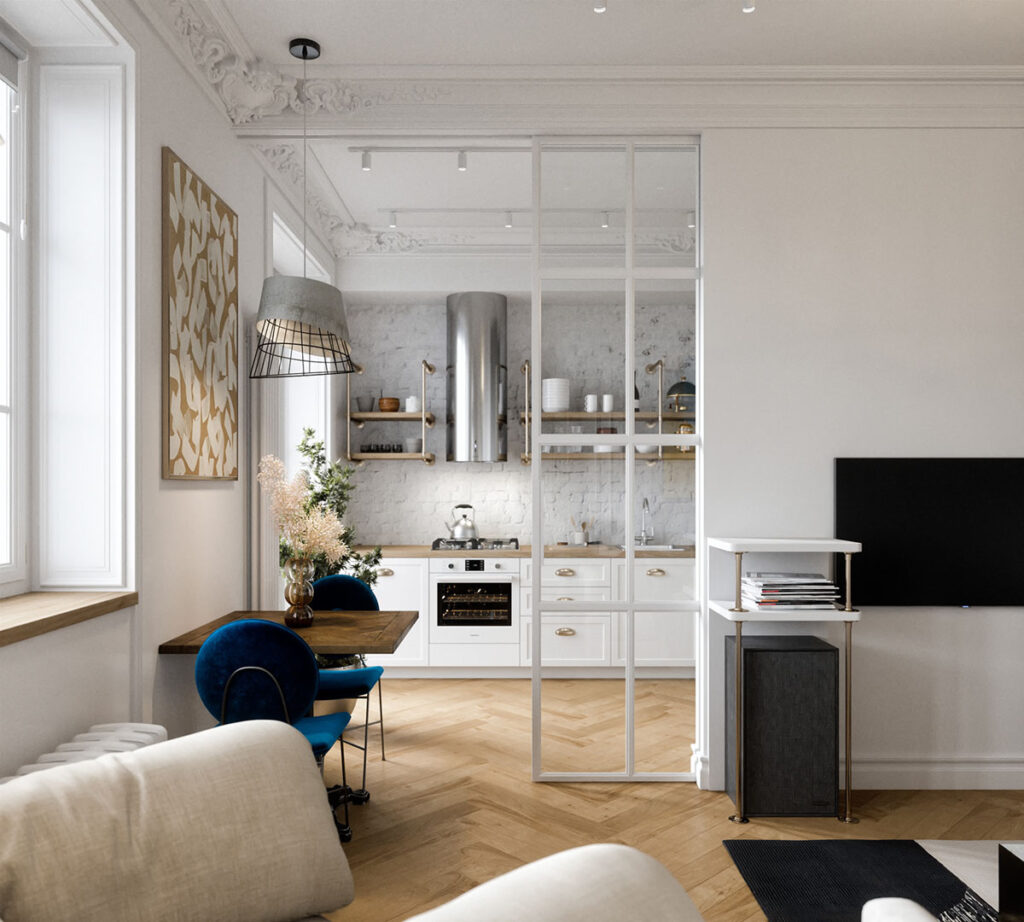 glass wall kitchen Interior Design Ideas