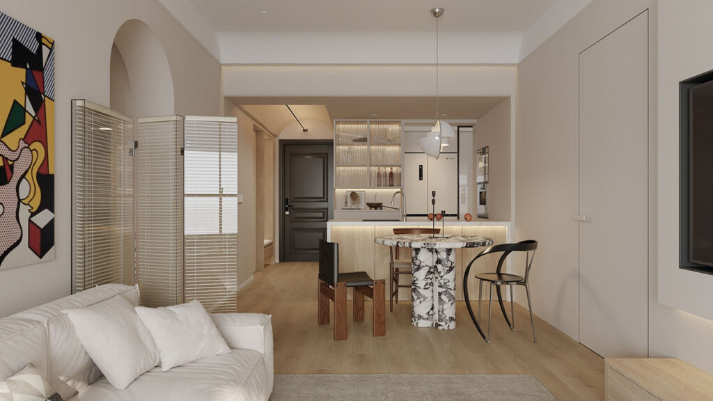 Modern Beige Interiors With Stylish TV Wall Ideas