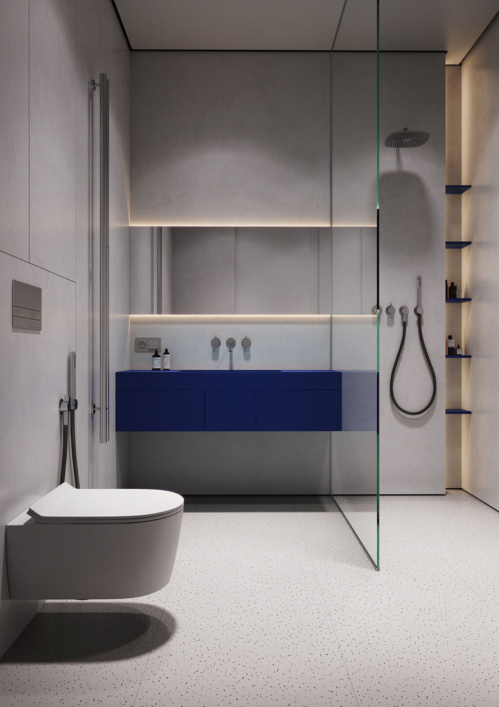 blue bathroom vanity unit | Interior Design Ideas