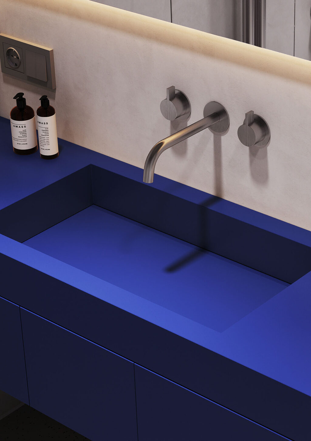 blue sink Interior Design Ideas