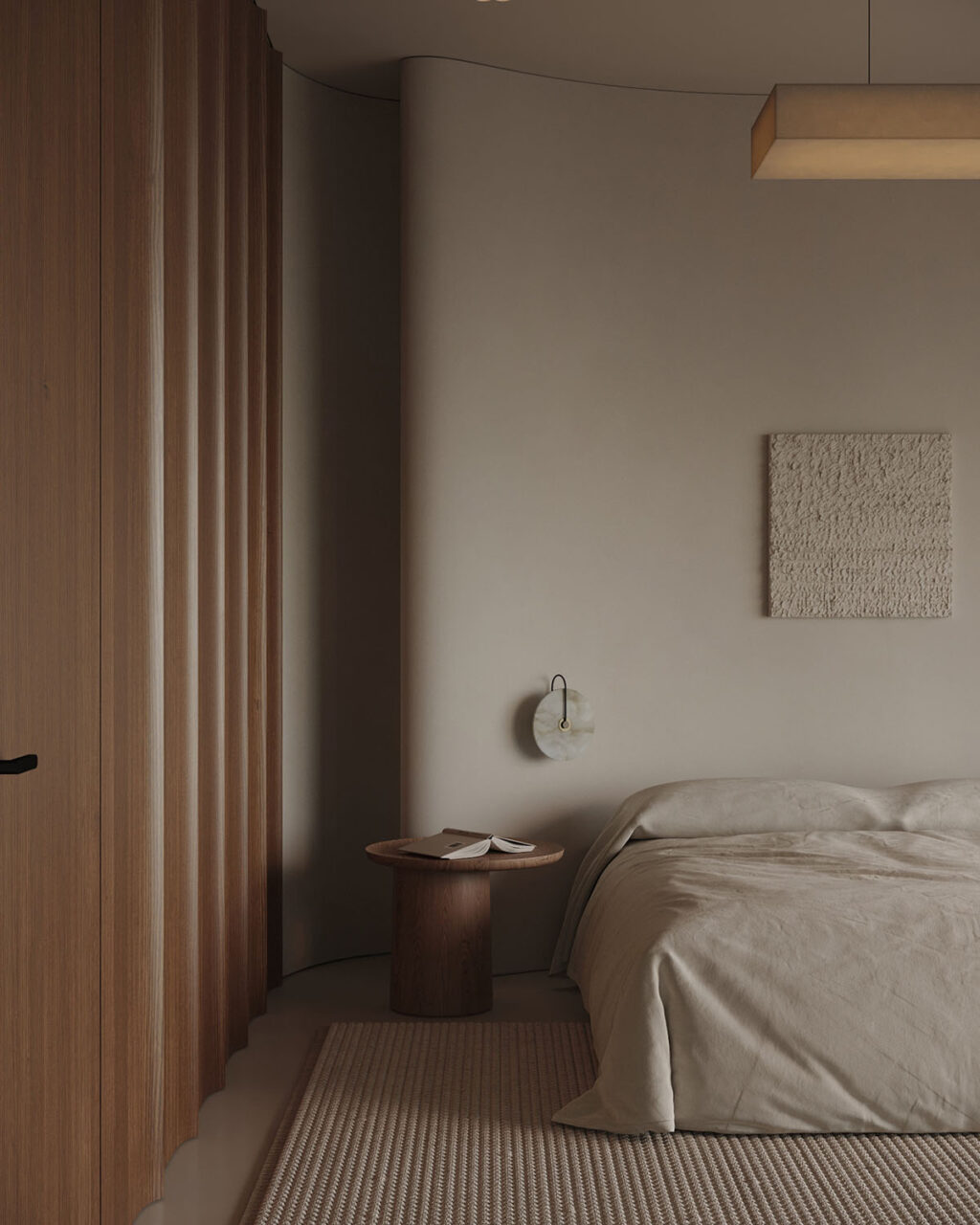 curved headboard wall Interior Design Ideas