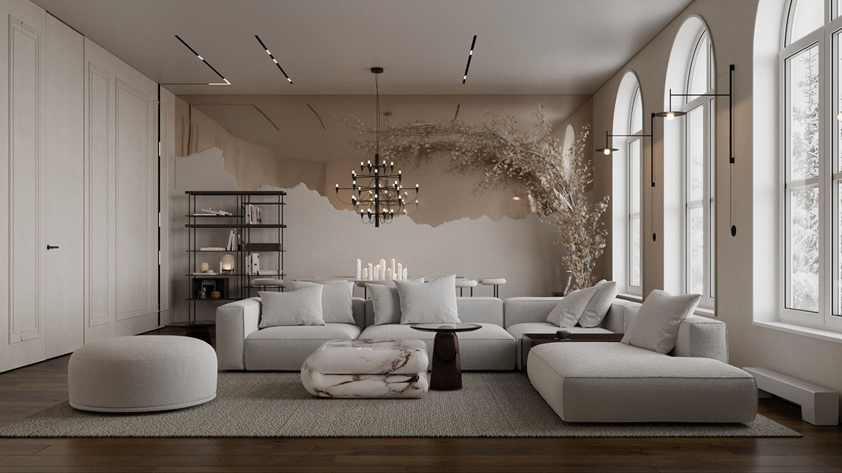 Four Fresh Living Room Looks With Marble And Wood Decor