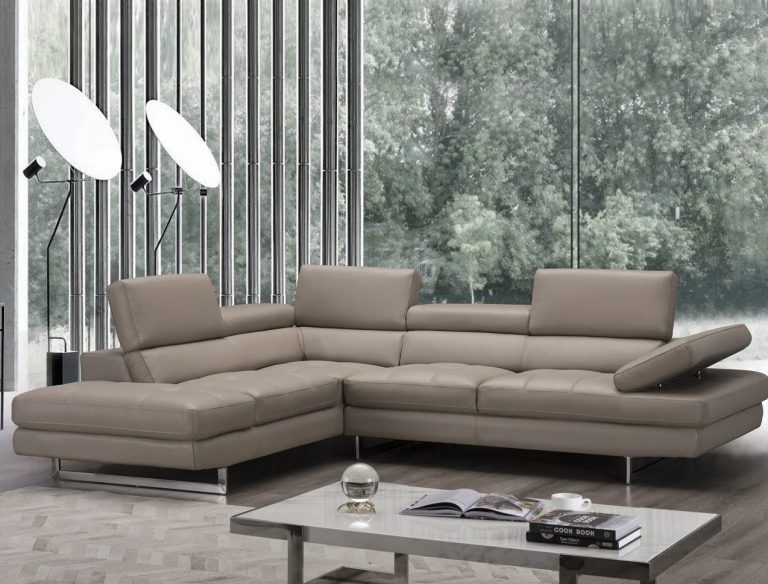quality lshaped beige leather sectional sofa with folding backrests
