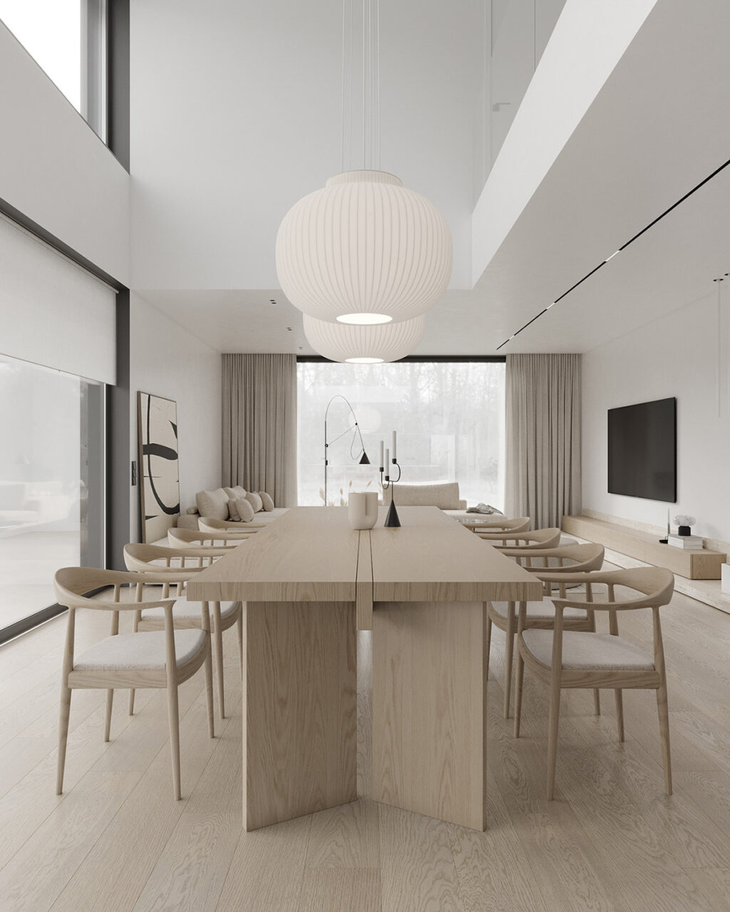 wooden dining table Interior Design Ideas