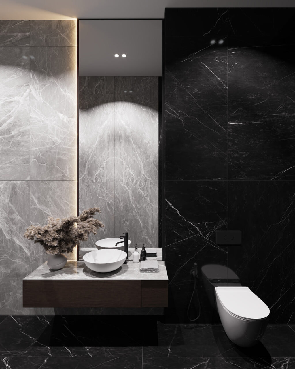 black marble bathroom | Interior Design Ideas