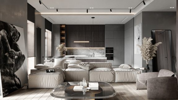 Gorgeous Modern Interiors With Gray Marble Accents