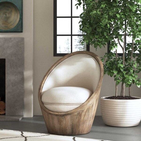 Round wooden 2025 chair