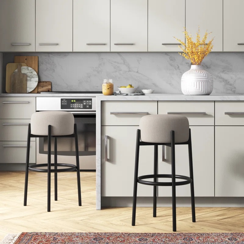 simple upholstered backless bar stools modern kitchen furniture ideas stylish seating for counter height tables minimalist modern velvet upholstered seats for kitchens