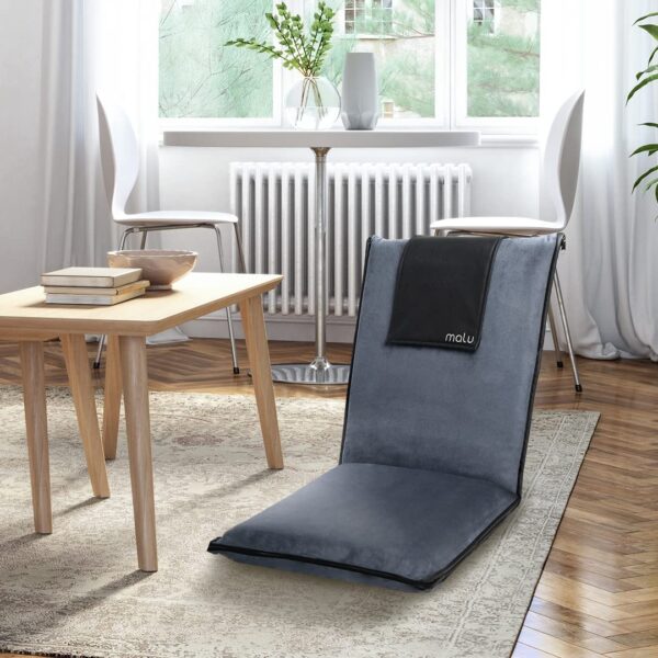 Spectator Floor Chair with Adjustable Back Support, Portable Foldable