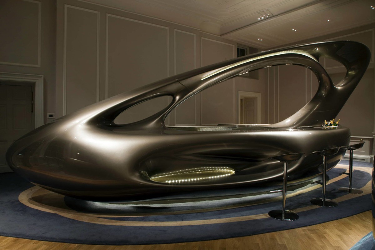 futuristic home bar