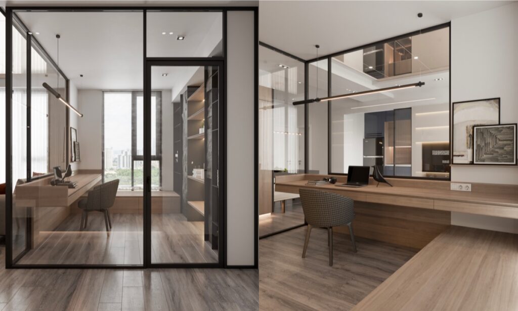glass wall home office Interior Design Ideas