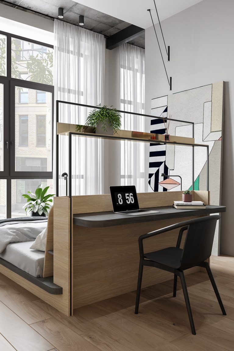 headboard desk Interior Design Ideas