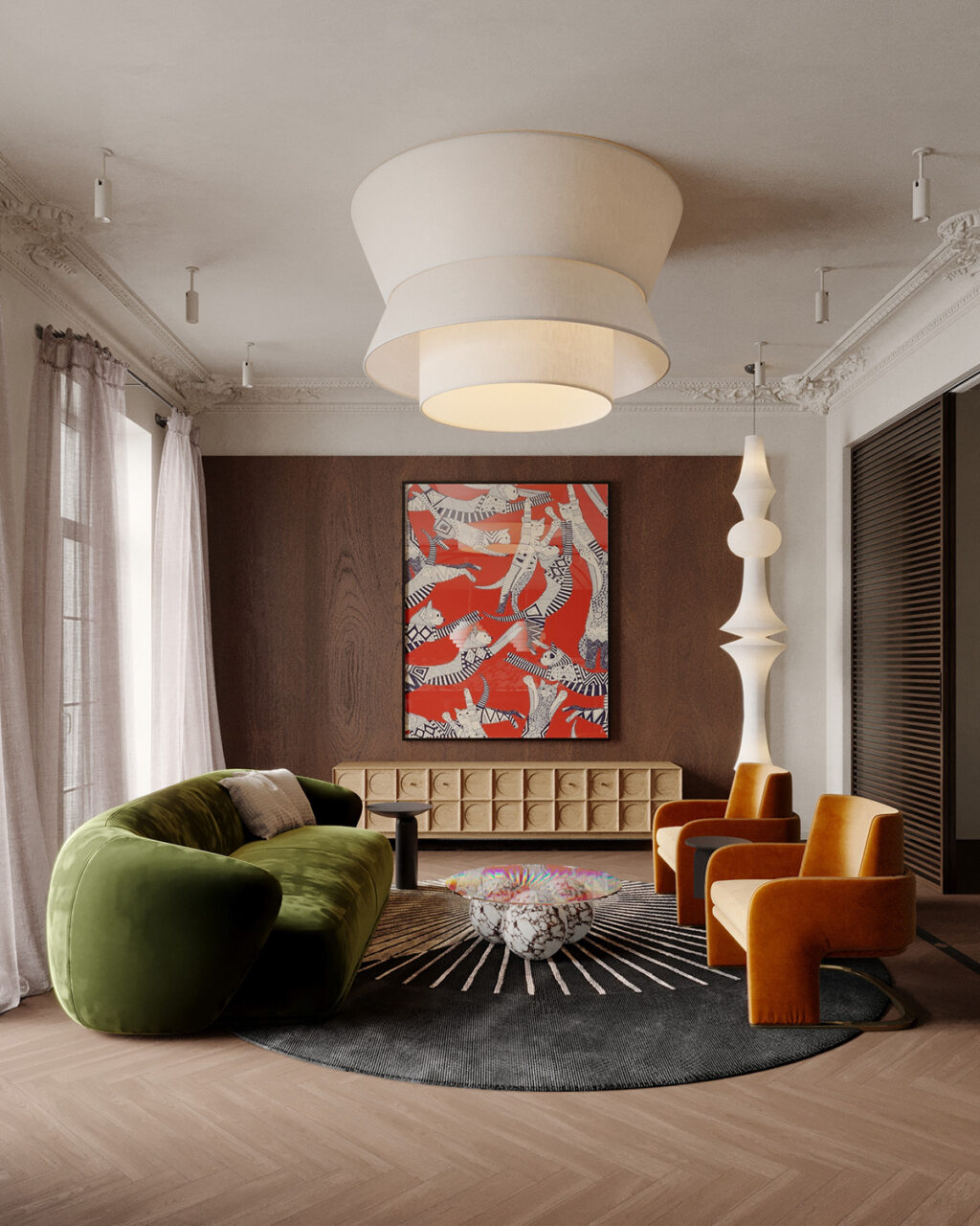 living room wood accent wall | Interior Design Ideas