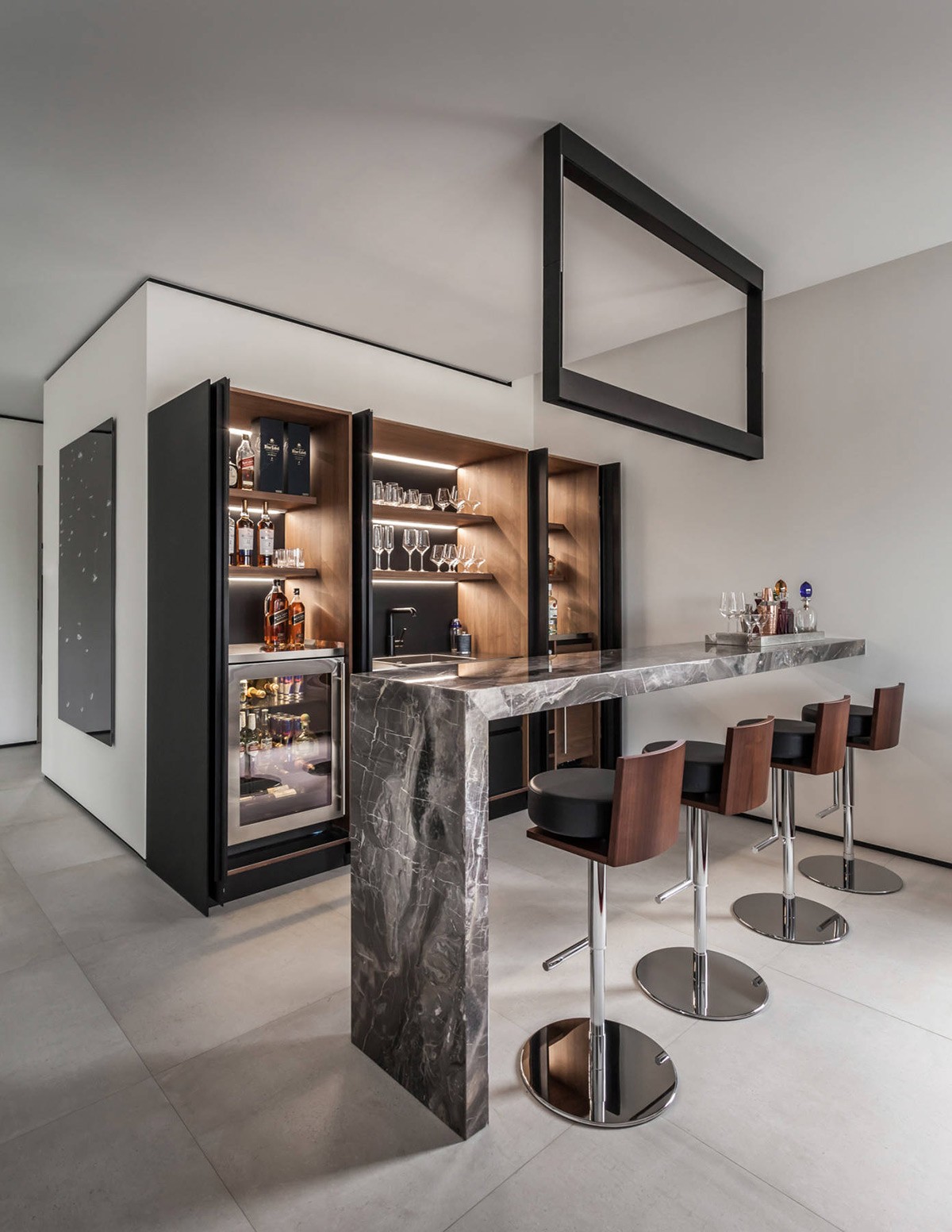 marble home bar