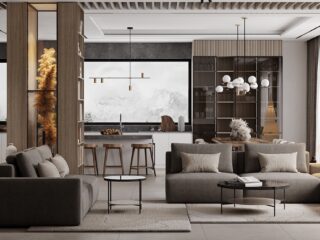 The Perfect Blend: Creating a Chic Family Home with Warm Gray & Wood Accents