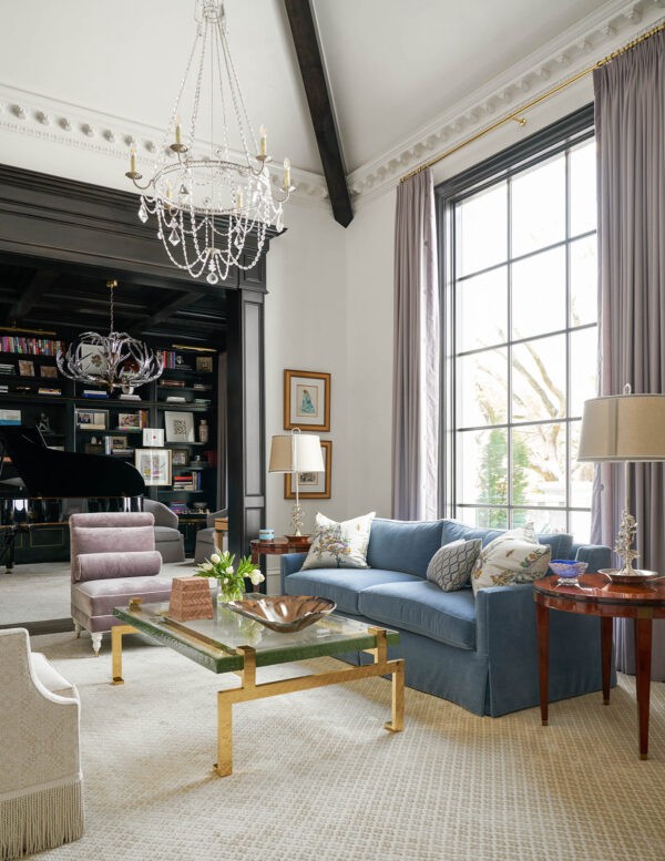 blue accent living room Interior Design Ideas