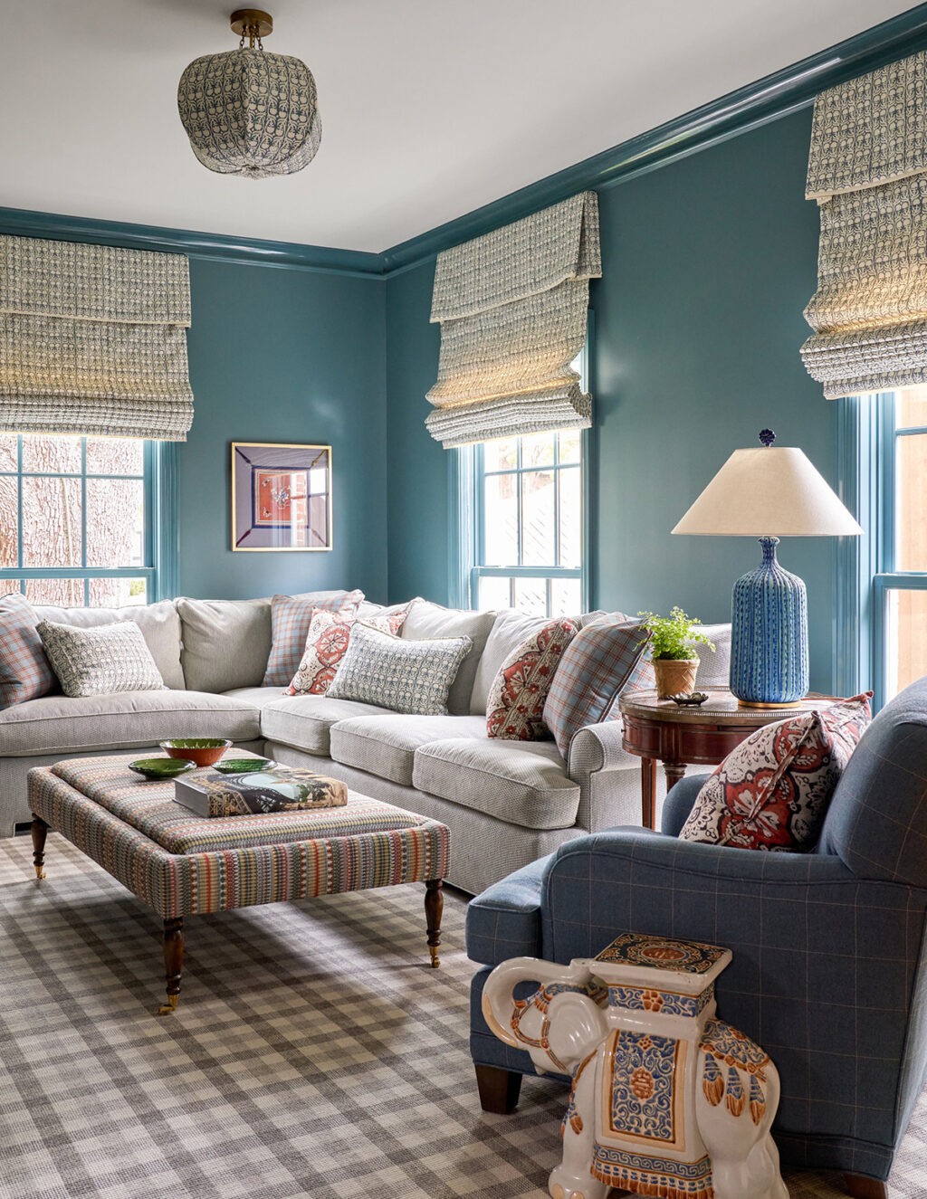 blue living room Interior Design Ideas