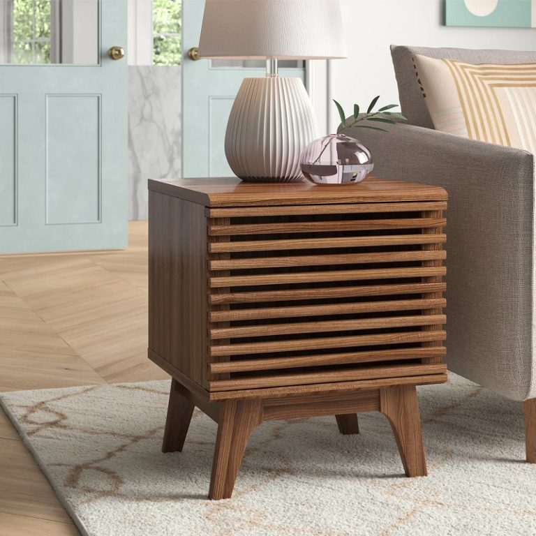 cube record storage living room end tables with slatted cabinet face ...