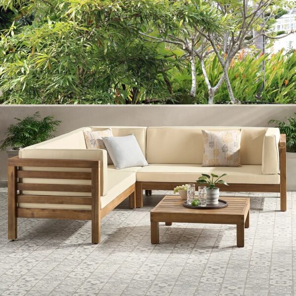 Outdoor outlet wood sectional