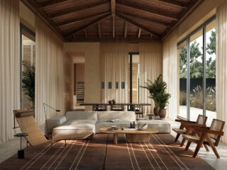 Modern Rustic Bahamian Home with Serene Water Courtyard