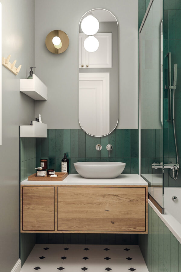 small bathroom vanity with lots of storage Interior Design Ideas