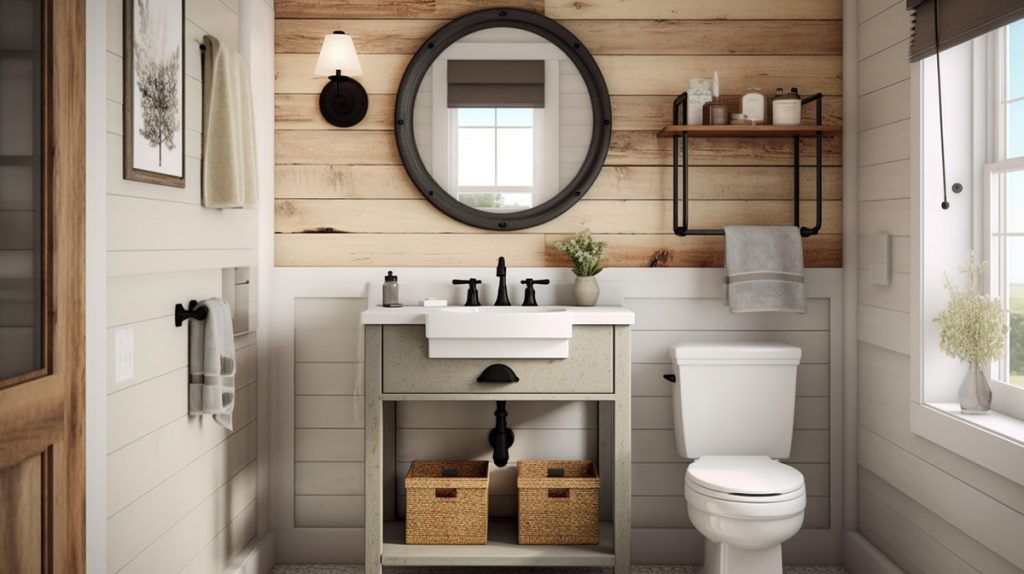 small farmhouse bathroom vanity