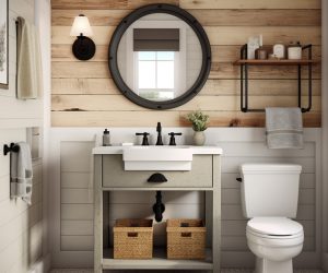 small farmhouse bathroom vanity