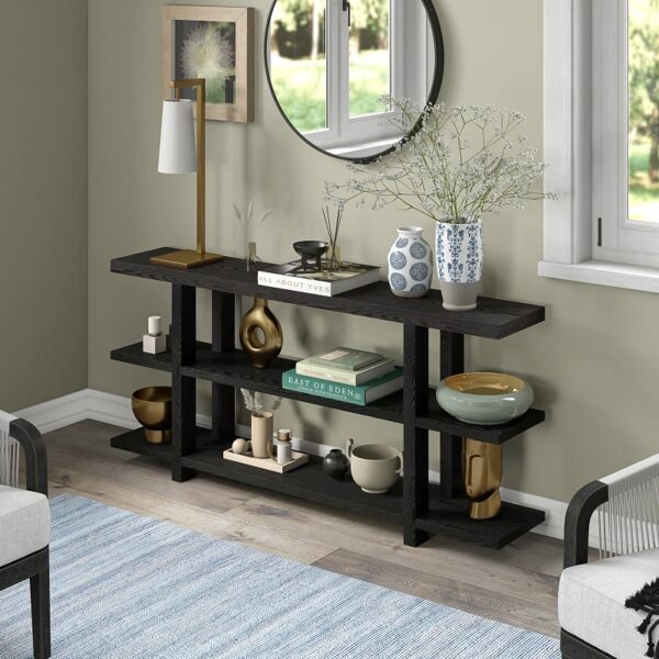 Black sofa table with stools deals