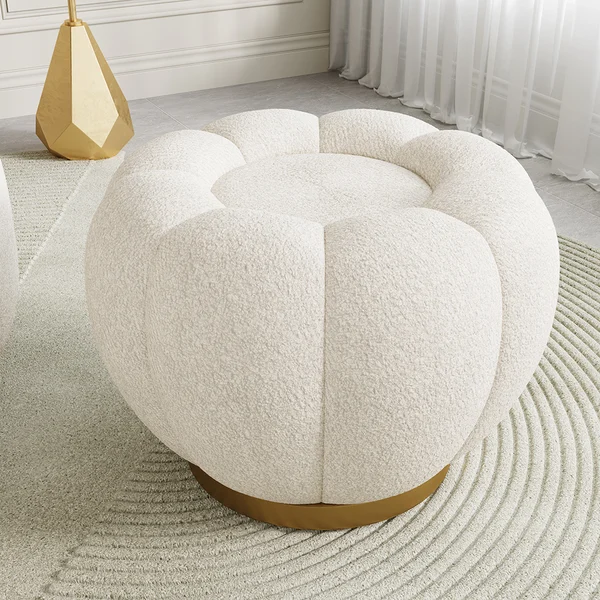 Bouclé Upholstered Ottoman Coffee Table