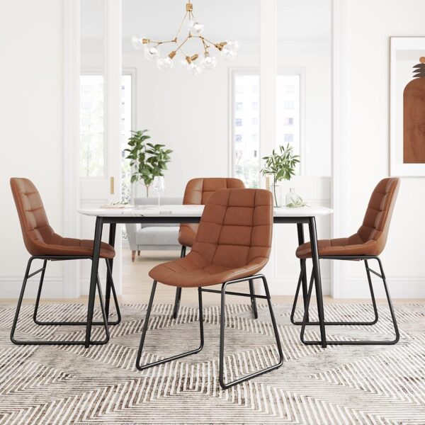 Dining room chairs discount with leather seats