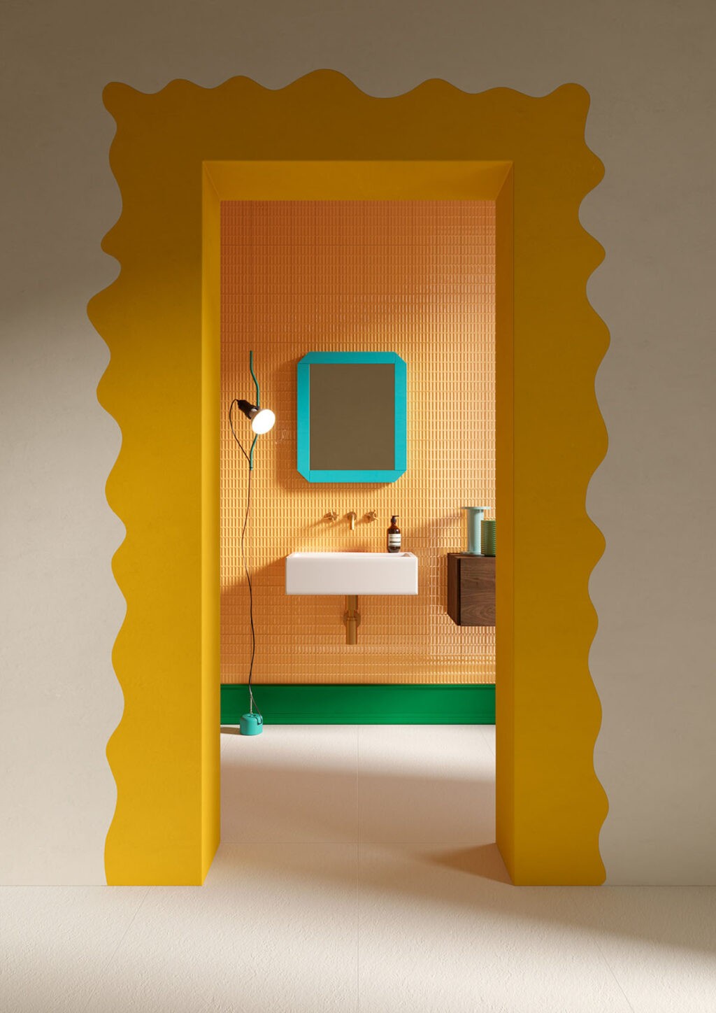 turquoise vanity mirror Interior Design Ideas