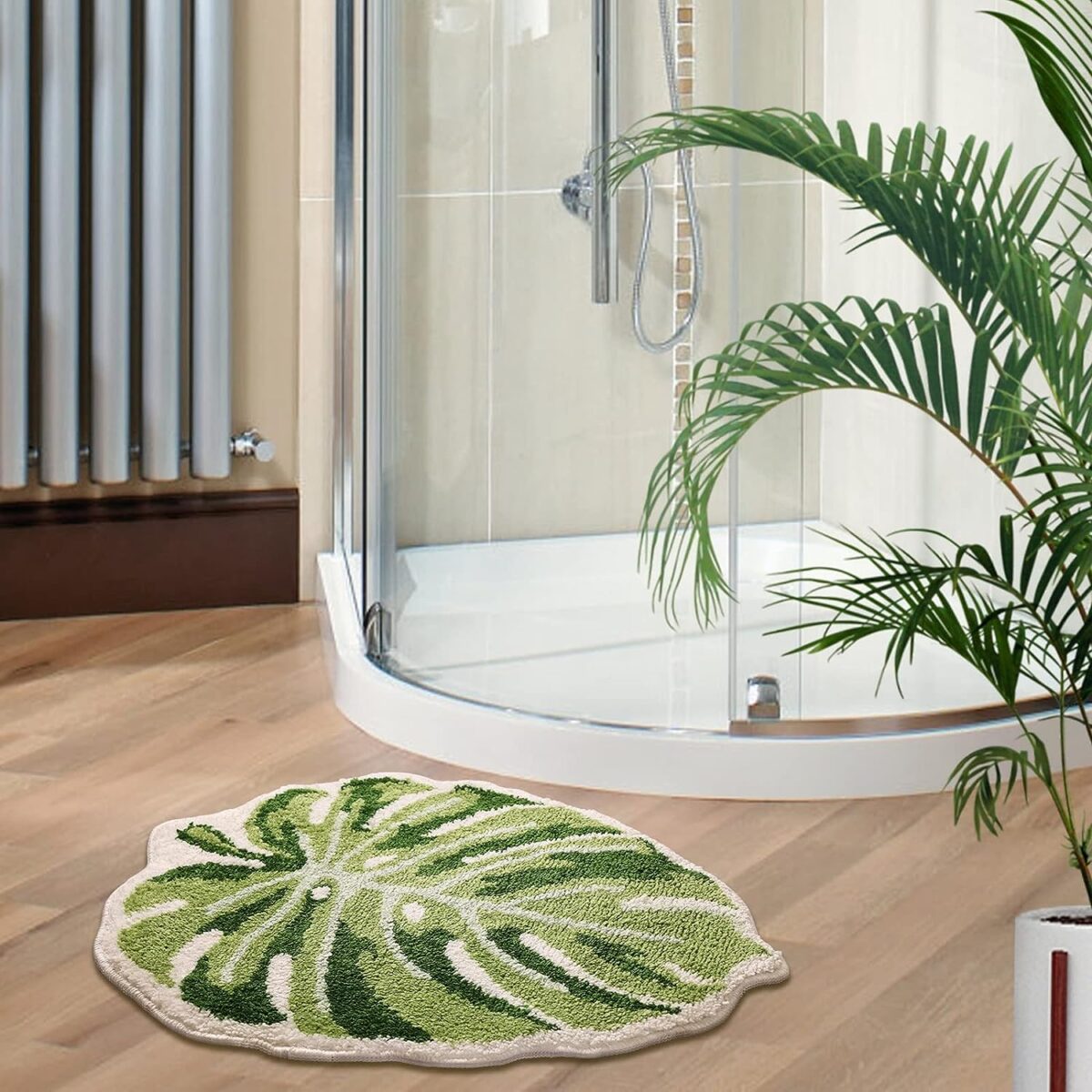 Leaf bathroom mat
