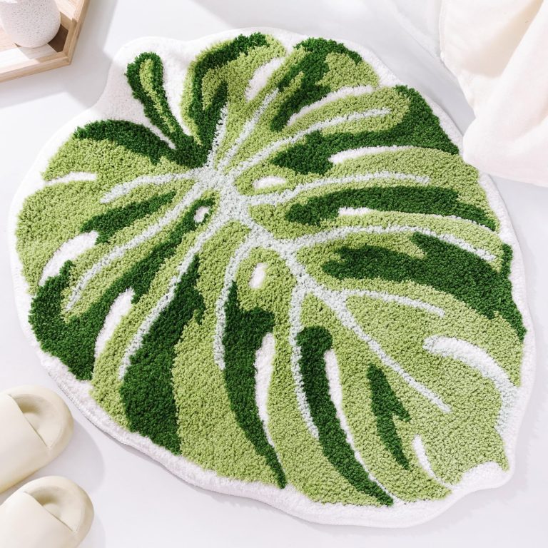 Monstera leaf bath mat Interior Design Ideas