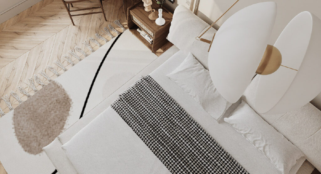 black and white bed runner Interior Design Ideas