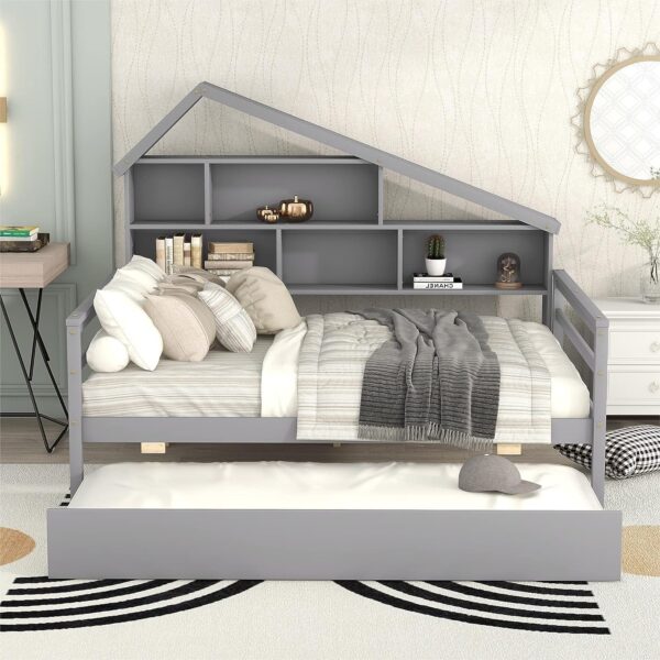 grey kids bookshelf beds for sale online house shaped headboard on the