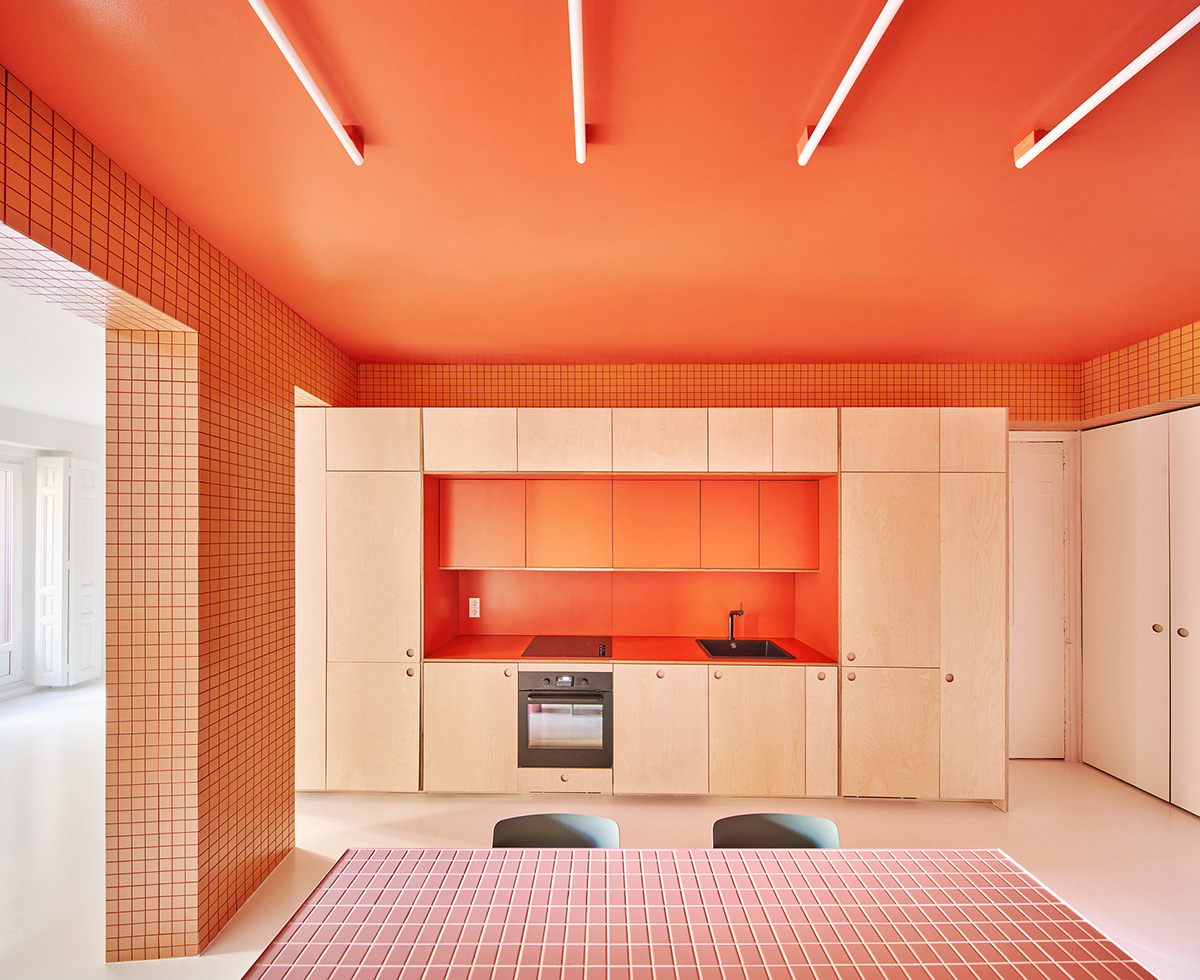 orange kitchen ceiling