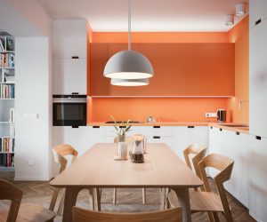 orange kitchen units