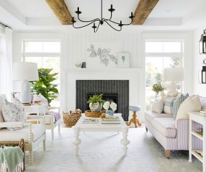 white farmhouse living room