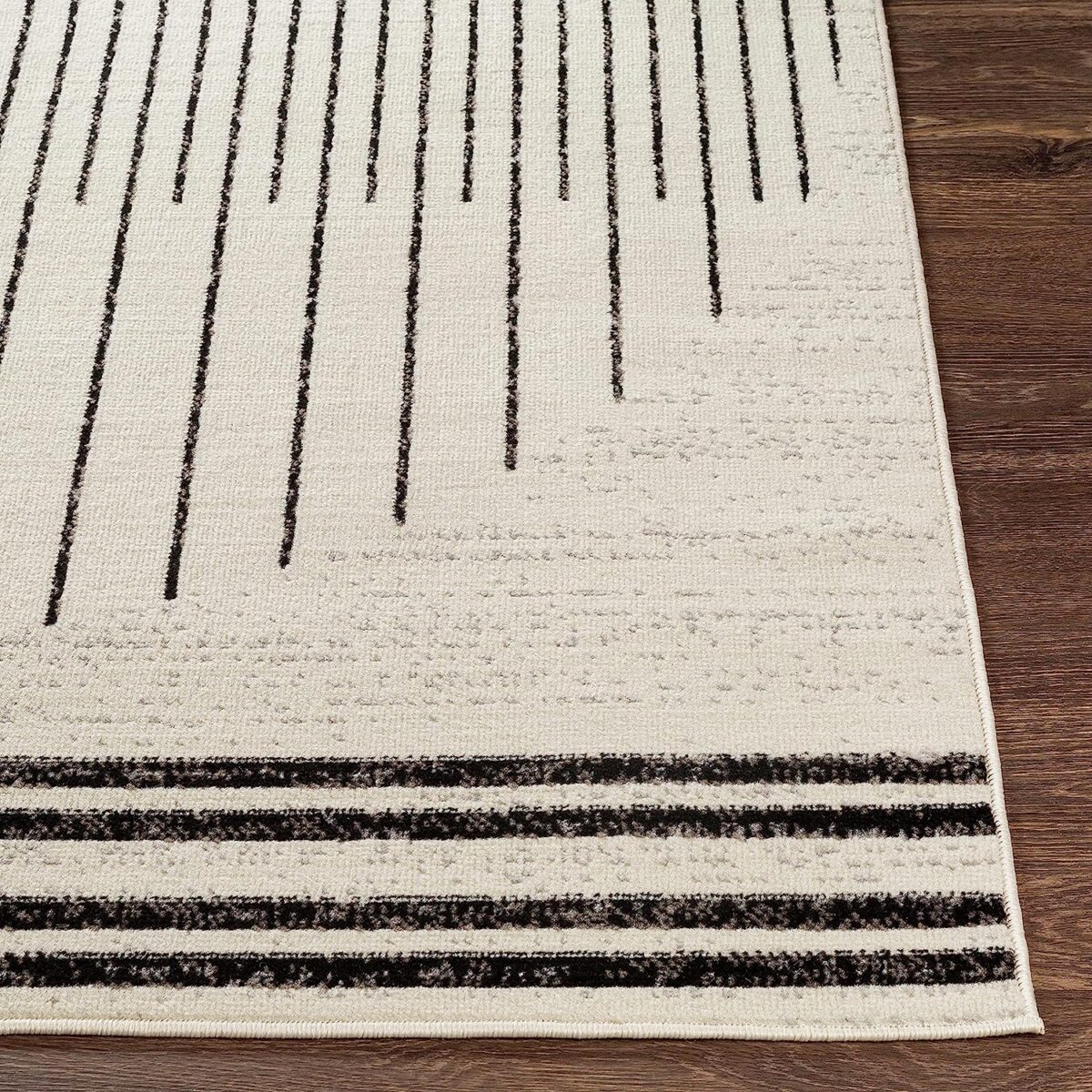black and ivory rug