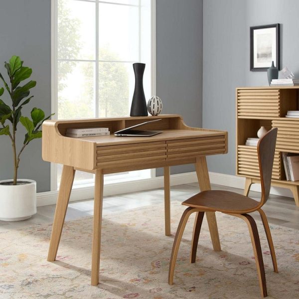 مكاتب انيقة وعملية للمساحات الصغيرة Cute-retro-desk-with-drawers-and-hutch-mid-century-modern-home-office-furniture-for-small-spaces-high-quality-wooden-desks-for-sale-online-affordable-WFH-setup-inspiration-600x600