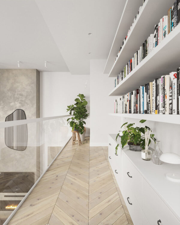 Natural Accents, Double Height Living, and Cozy Ambiance