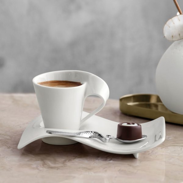 Cone Shaped Espresso Cup With Base Ceramic Stylish Coffee Mugs