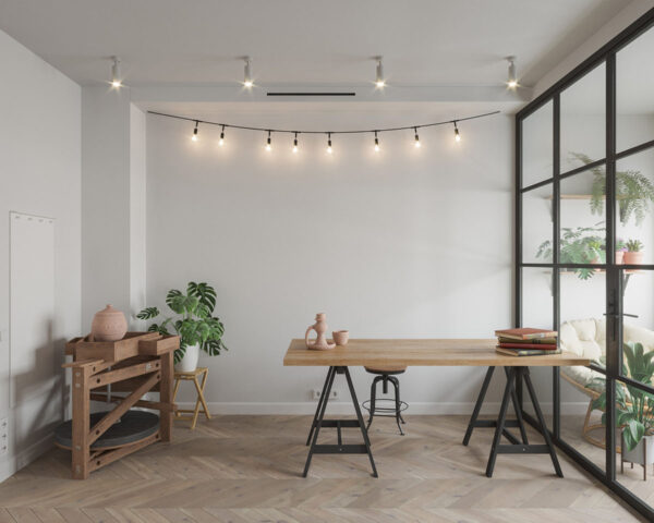 Natural Accents, Double Height Living, and Cozy Ambiance